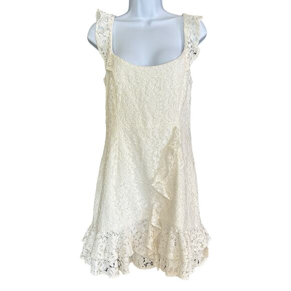 Bardot Adira Lace Mini Dress Ivory Size 8 NWT Coquette Bridal Shower Soft Girl - Picture 3 of 10